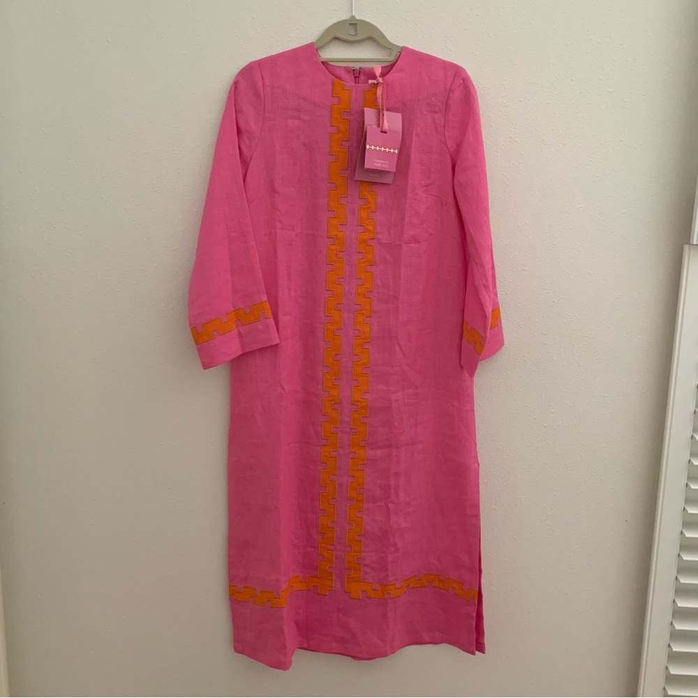 NWT Tuckernuck x Atlantic Pacific Hartman Dress Peony Pink Tangerine Small